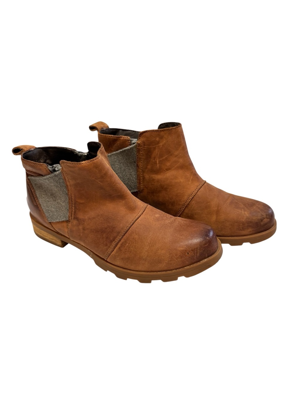 Sorel Women’s Emelie Chelsea Waterproof Brown Ankle Booties Boots Size 9